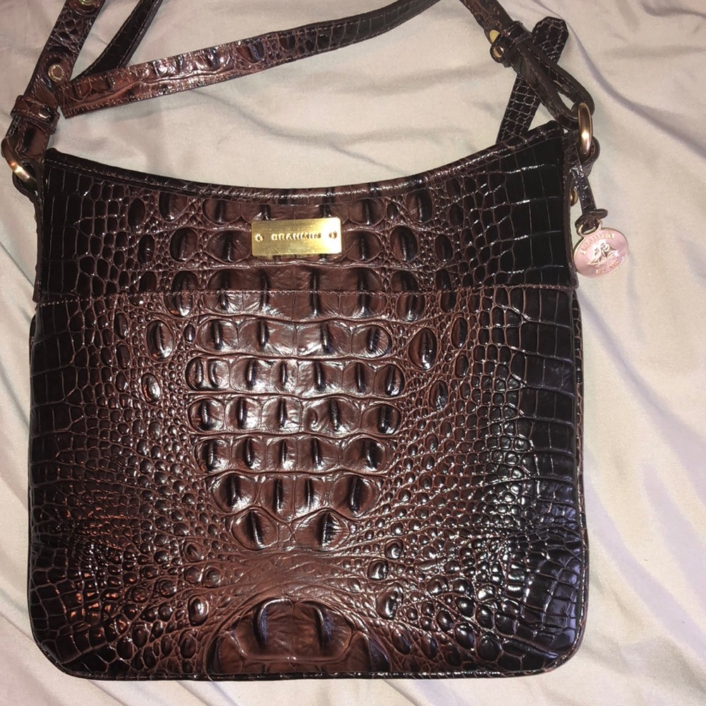 Brown to black Brahmin cross body/shoulder bag
